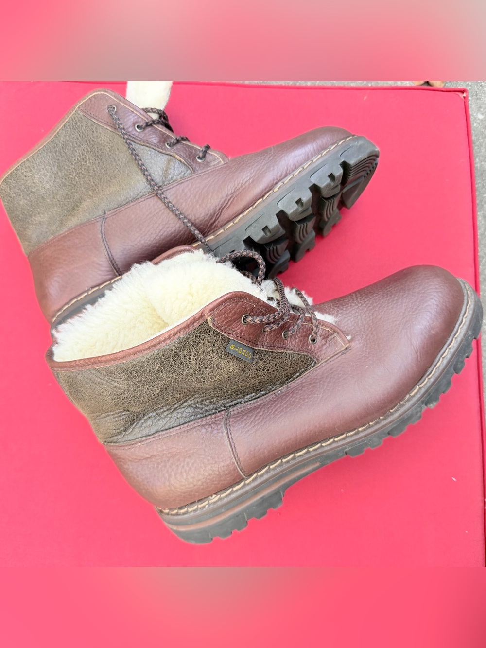 Blondo Mens Brown Leather Lace-Up Lined Ankle Boots Rubber Sole Size 45/Canadian